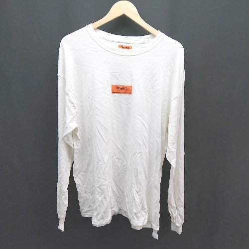◇ universaloverall ユニバーサルオーバーオール 無地 シンプル 長袖 Tシャツ サイズXL ホワイト メンズ E 【中古】
