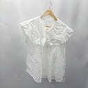 ◇ ⊂Φ◎●未使用● SNIDEL HOME ドット ビッグカラー ノースリーブ ブラウス サイズF ホワイト レディース E 【中古】(4)