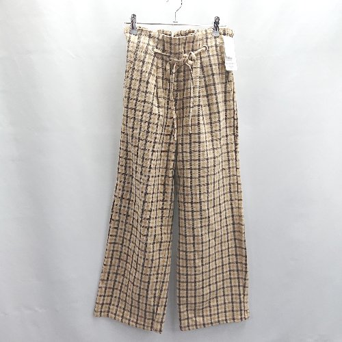 ◇ ⊇ ◎ ●未使用● RAY CASSIN レイカズン チェック柄 ハイウエスト パンツ サイズF キャメル レディース E 【中古】