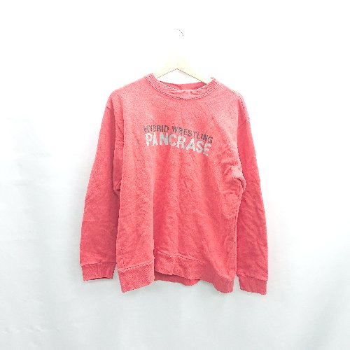 ◇ ⊇ PANCRASE パンクラス 総合格闘技 長袖 スウェット サイズL レッド メンズ E 【中古】