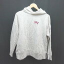 ◇ LOWRYSFARM ローリーズファーム フードパーカー 文字ロゴ 長袖 パーカー サイズF グレー系 レディース E 【中古】(4)