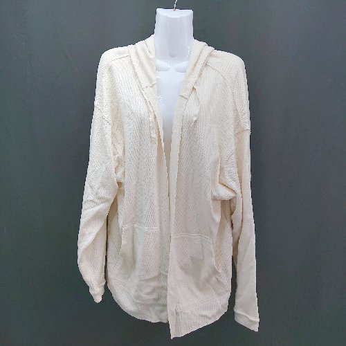 ◇ niko and … ニコアンド フード ポケット付き シンプル 裾リブ 長袖 カーディガン サイズL アイボリー レディース E 【中古】