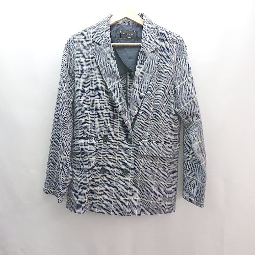 ◇ alicia PAGEBOY チェック柄 ダブルボタン 両サイドポケット 長袖 ジャケット サイズM ライトブルー系 レディース E 【中古】 ◇ alicia PAGEBOY チェック柄 ダブルボタン 両サイドポケット 長袖 ジャケット サイズM ライトブルー系 レディース E 【中古】