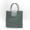 ◇ Heather ヘザー シンプル レーヨン 起毛素材 マグネットボタン 上品 ステッチ トートバッグ ブラック レーディース E 【中古】
