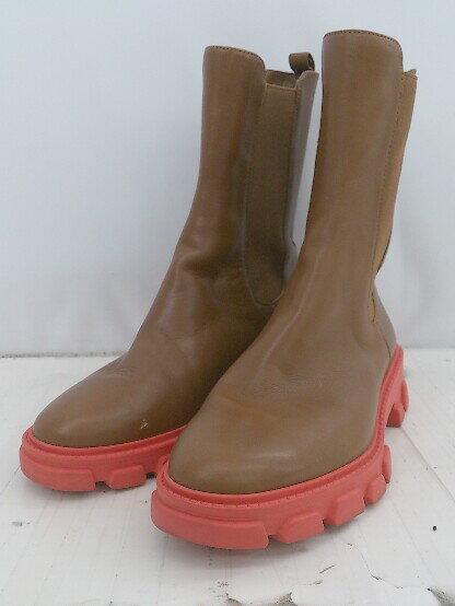 ◇ MICHAEL KORS マイケルコース ロゴ金具 サイドゴア ショート ブーツ サイズ6M ブラウン レディース E..