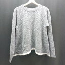 ◇ MilaOwen ミラオーウェン クルーネック 大人 シンプル 長袖 ニット サイズ1 グレー レディース E 【中古】