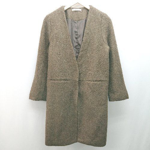 ◇ LHELBIE レルビエ 無地 厚手 アウター シンプル 長袖 コート サイズM ブラウン レディース E 【中古】