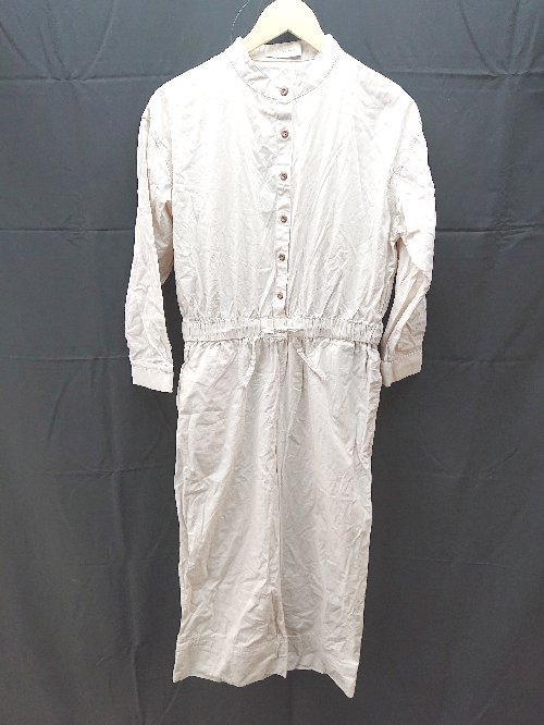 ◇ SELECT MOCA 無地、ウエストゴム 長袖 オールインワン サイズF ベージュ レディース E 【中古】