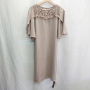 ◇ ⊂ ◎ ATTENTION アテンション 裏地あり 半袖 膝下丈 ワンピース サイズF モカ レディース E 【中古】