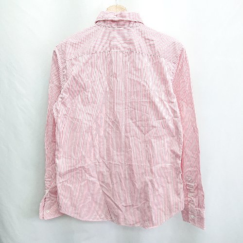 ◇ ⊇ POLO RALPH LAUREN ストライプ柄 ブランドロゴ刺繡 長袖 シャツ サイズ6 レッド ホワイト メンズ レディース E 【中古】