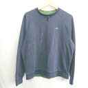 ◇ ⊇ LACOSTE ラコステ ブランドロゴワッペン 長袖 トレーナー サイズ38 ネイビー系 メンズ レディース E 【中古】