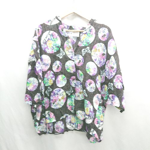 ◇ ⊂ scolar スカラー 蝶々 半袖 チュニック サイズM ブラック系 レディース E 【中古】