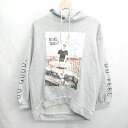 ◇ ⊇ one after another NICE CLAUP フォトプリント スリーブプリント 長袖 パーカー サイズF グレー系 レディース E 【中古】