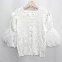 ◇ ⊂ ◎ ●美品● Φ Re:EDIT リエディ 七分袖 ブラウス サイズL アイボリー ホワイト レディース E 【中古】|詳細画像