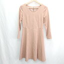◇ ⊇ NATURAL BEAUTY BASIC ナチュラルビューティーベーシック 長袖 膝丈 ワンピース サイズS ピンク系 レディース E 【中古】