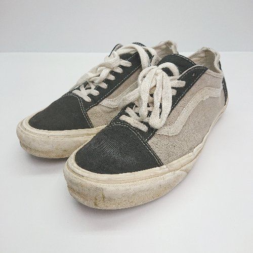 ◇ VANS ヴァンズ ローカット ステッチデザイン 人気ブランド スニーカー サイズ27.5 グレー/ブラック メンズ E 【中古】