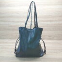 ◇ LOWRYS FARM ローリーズファーム ストラップ ステッチ加工 トート 無地 バッグ ブラック レディース E 【中古】(4)