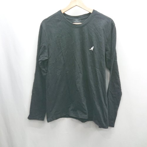 ◇ ⊇ KANGOL カンゴール ブランドロゴ刺繡 ロゴ刺繡 長袖 ロンT サイズM ブラック ホワイト メンズ レデ..