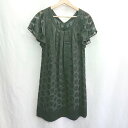 ◇ ⊂ CLEARIMPRESSION クリアインプレッション ドット柄 フレンチ 膝丈 ワンピース サイズ2 ブラック レディース E 【中古】