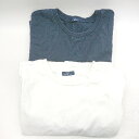◇ ⊇ ITEMS URBAN RESEARCH 裏起毛 ロンT ベスト サイズL ホワイト ネイビー メンズ E 【中古】