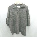 ◇ Θ shiki tokyo シキトウキョウ 透かし編み 半袖 プルオーバー サイズM チャコールグレー メンズ E 【中古】