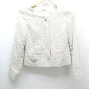 ◇ NATURAL BEATY BASIC ツイード生地 ラメ混 フォーマル 膝丈 - 2ピーススーツ サイズS アイボリー レディース E 【中古】