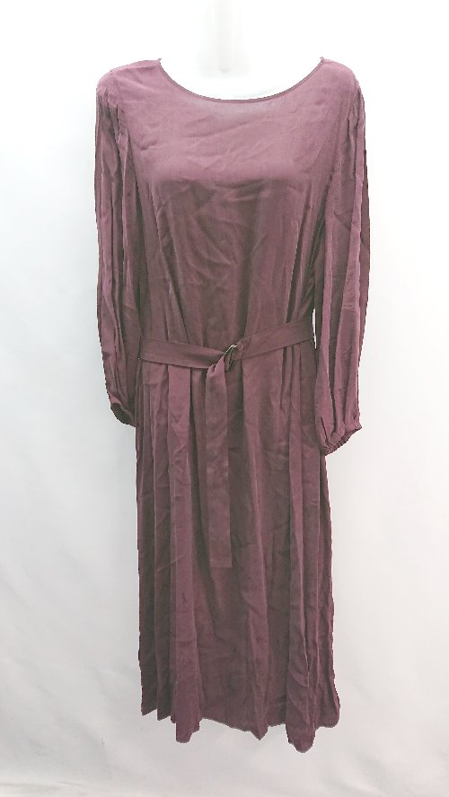 ◇ NOLLEY'S ノーリーズ Uネック シンプル 無地 薄手 春夏物 五分袖 ロング丈 ワンピース サイズ38 レッド系 レディース E 【中古】