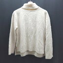 ◇ Stola. ストラ タートルネック 無地 綺麗め スリット 長袖 ニット サイズF ベージュ レディース E 【中古】