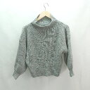 ◇ titivate ティティベイト ケーブル ハイネック 起毛 ストレッチ シンプル 長袖 ニット サイズM グレー系 レディース E 【中古】
