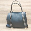 ◇ MONO COMME CA 2WAY ブランドロゴ レザー 通勤 おしゃれ 大人 ハンドバッグ ブラック レディース E 【中古】