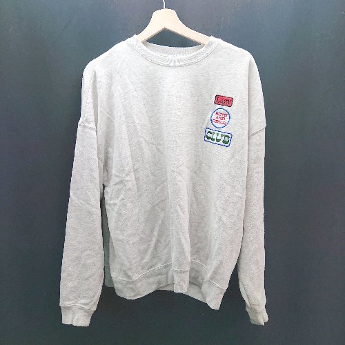◇ freak's store プルオーバー クルーネック スウェット ワッペン カジュアル 長袖 トレーナー サイズS グレー メンズ E 【中古】