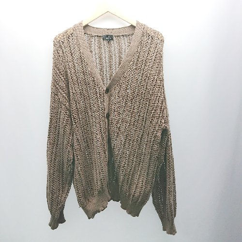 ◇ MONO-MART フロントボタン ケーブル おしゃれ カジュアル 長袖 カーディガン サイズM ブラウン レディース メンズ E 【中古】