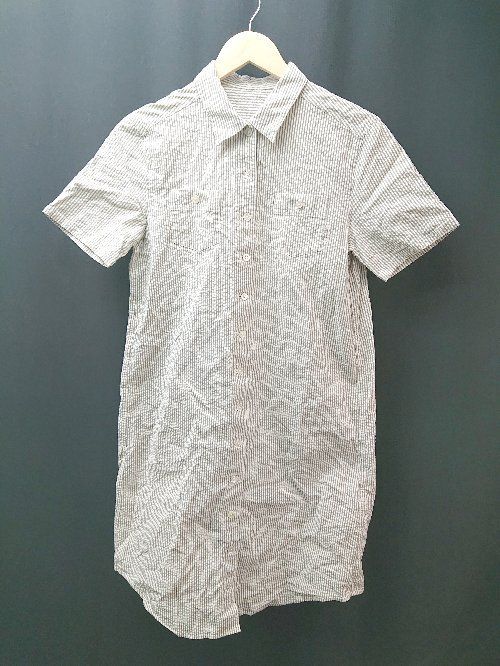 ◇ mademoisell nonnon カジュアル 薄手 大人 半袖 ひざ丈 ワンピース サイズL クリーム系 レディース E 【中古】