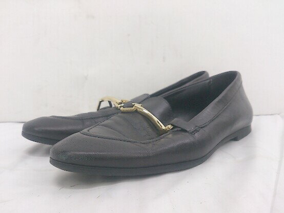 ◇ ZARA ザラ 通勤 OL カジュアル ビットローファー シューズ サイズ37 ブラック レディース P 【中古】