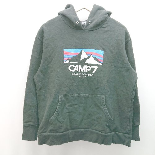 ◇ CAMP7 キャンプセブン ロゴプリント シンプル フーディー 裏毛 長袖 パーカー サイズL ブラック メンズ E 【中古】 ◇ CAMP7 キャンプセブン ロゴプリント シンプル フーディー 裏毛 長袖 パーカー サイズL ブラック メンズ E 【中古】