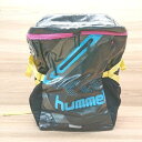 ◇ hummel ヒュンメル バックパック メッシュ ロゴ 大容量 アウトドア スポーツ リュック ブラック メンズ E 【中古】