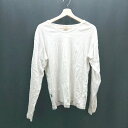 ◇ AVIREX アヴィレックス シンプル 無地 ロゴ 長袖 カットソー サイズLARGE アイボリー メンズレディース E 【中古】