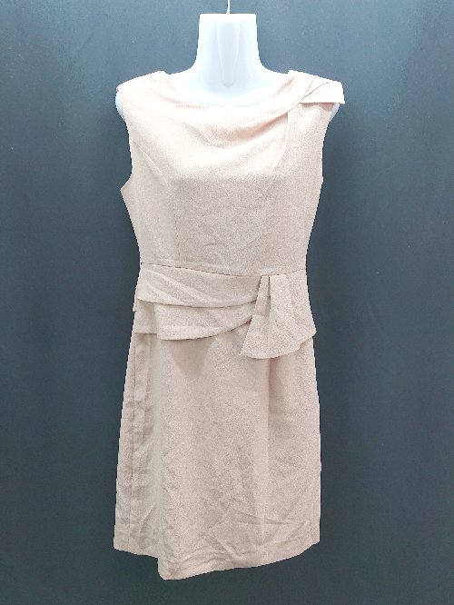 ◇ POUR VOUS キレイめ シンプル 無地 かわいい ミニ丈 ワンピース サイズM ベージュ レディース E 【中古】