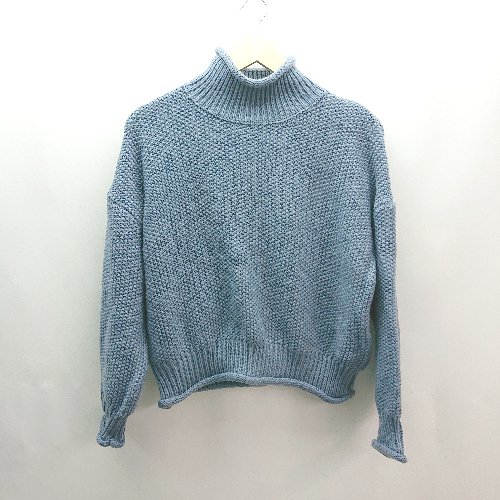 ◇ AuntMarie's アントマリーズ 生地厚手 ボトルネック 長袖 ニット サイズF ライトブルー系 レディース E 【中古】