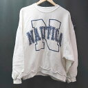 ◇ NAUTICA ノーティカ シンプル カジュアル ロゴ ゆったりめ 長袖 トレーナー サイズ表記なし ホワイト レディース E 【中古】