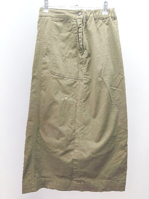 ◇ coen コーエン シンプル ウエストゴム カジュアル ロング タイト スカート サイズMEDIUM カーキ レディース E 【中古】