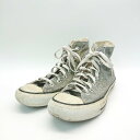 ◇ converse 1C988 キャンバス オールスター ハイカット カジュアル 定番 スニーカー サイズ24.5cm グレー レディース E 【中古】
