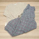 ◇ 《 THE SHOP TK Vネック ケーブル 切り返し ウエストゴム チェック柄 セーター パンツ レディース 》 E 【中古】(4)