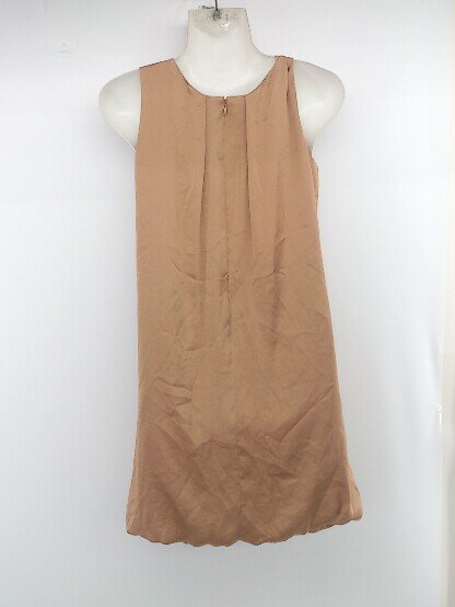 ◇ LAPIS LUCE BEAMS Uネック バックファスナー 光沢感 サテン生地 チュニック サイズ36 オレンジ レディース E 【中古】