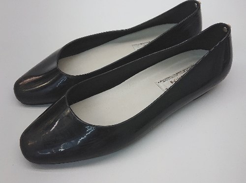 ◇ SHIPS シップス 防水 雨の日 TEMPERATE for SHIPS:スクエアトゥ 甲高幅広 フラットシューズ サイズ39 ブラック E 【中古】