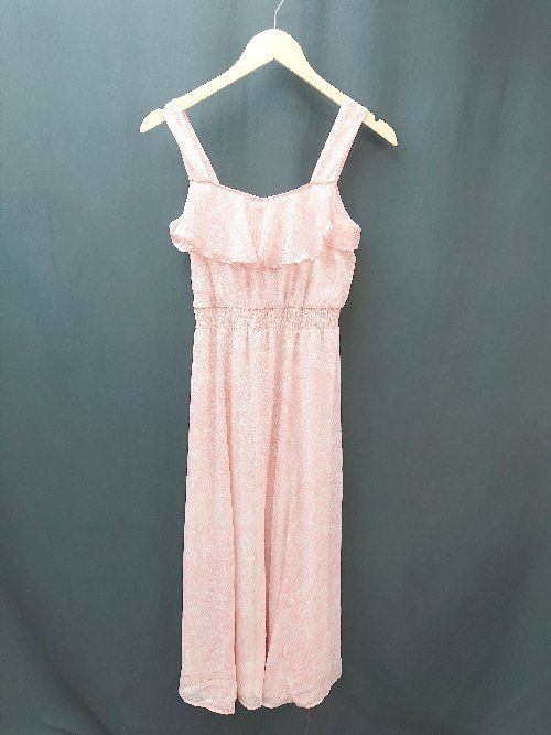 ◇ LOUISE ODIER ウエストゴム ハンガーループ レース 薄手 ノースリーブ ひざ丈 ワンピース サイズ36 ピンク レディース E 【中古】