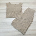 ◇ miette ミエット リブ シンプル 上下セット 綺麗め 無地 ロング丈 セットアップ サイズF キャメル レディース E 【中古】