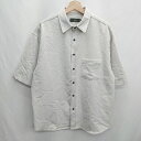◇ ⊂ MONO-MART モノマート 布生地 半袖 シャツ サイズM ベージュ系 レディース メンズ E 【中古】