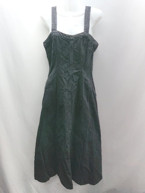 ◇ ⊂ MOUSSY マウジー デニム 膝下丈 ワンピース サイズS ブラック系 レディース E 【中古】のサムネイル