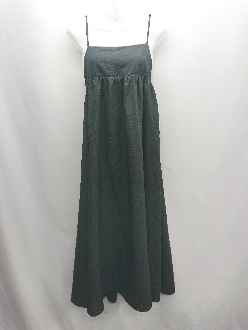 ◇ ⊂ Alma Design アルマデザイン チェック柄 ロング丈 ワンピース サイズF ブラック系 レディース E 【中古】